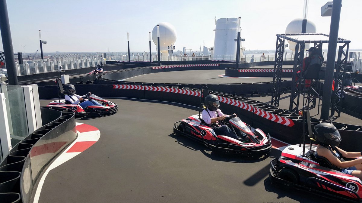 Go-Karts on Racetrack on Norwegian Bliss