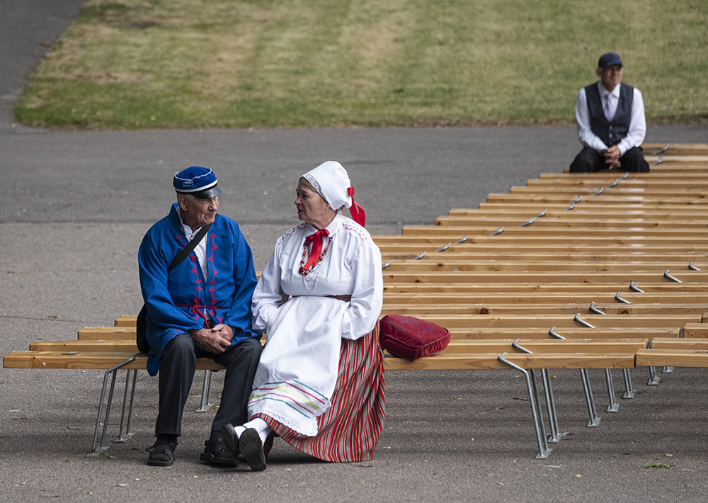 Estonian people at the Song Festival Ground in Tallinn by Tim Bird.