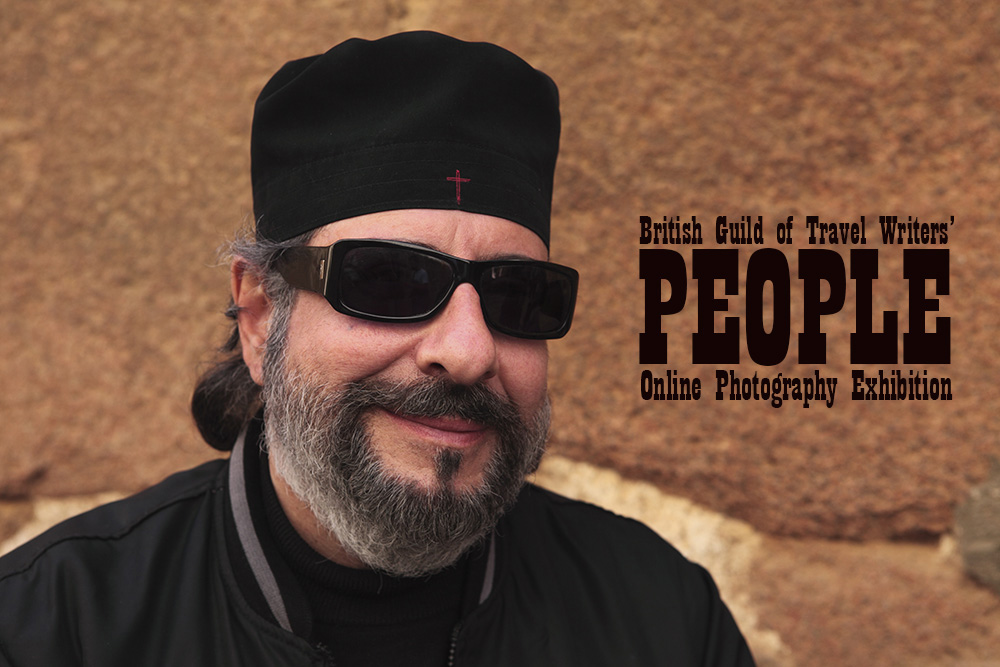 An Orthodox monk wears sunshades at St Catherine's Monastery in the Sinai Peninsula in Egypt.