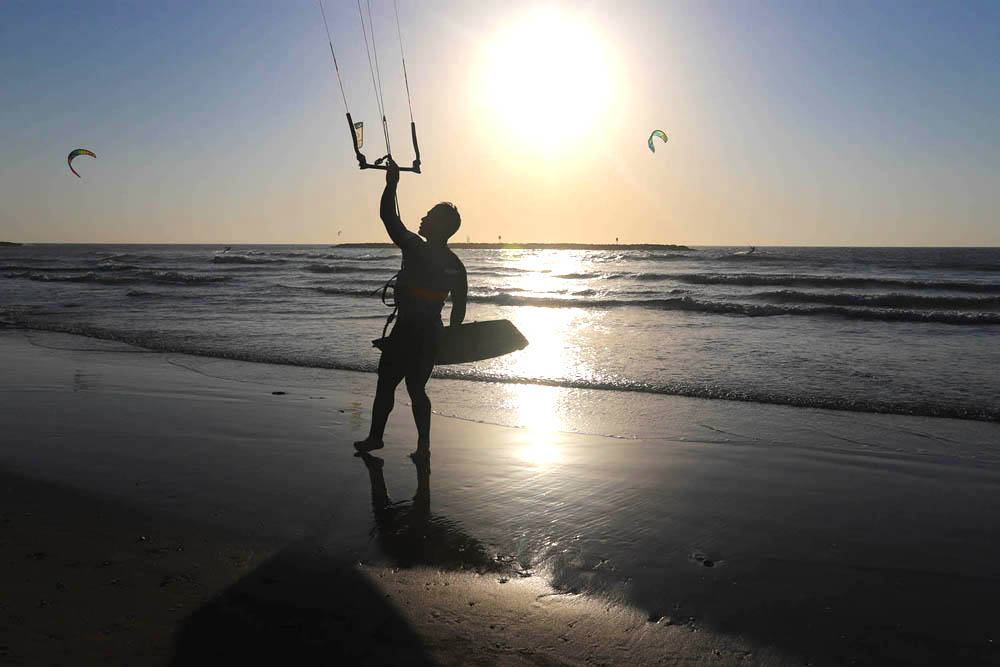 Lynne Coates photographed a windsurfer on the beach at Tel Aviv, Israel