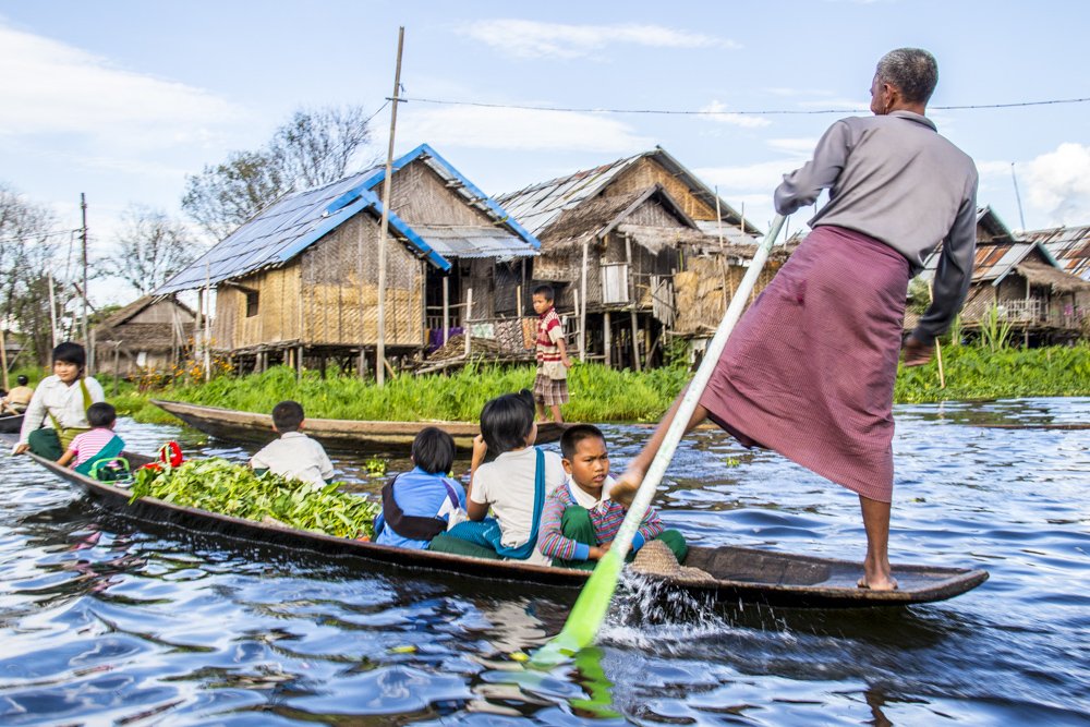 Valery Collins photographed a family heading for the market on Lake Inle in Myanmar