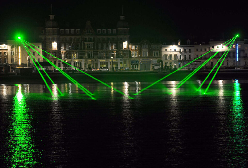 Laser light show at Weymouth, Dorset, by Geoff Moore.