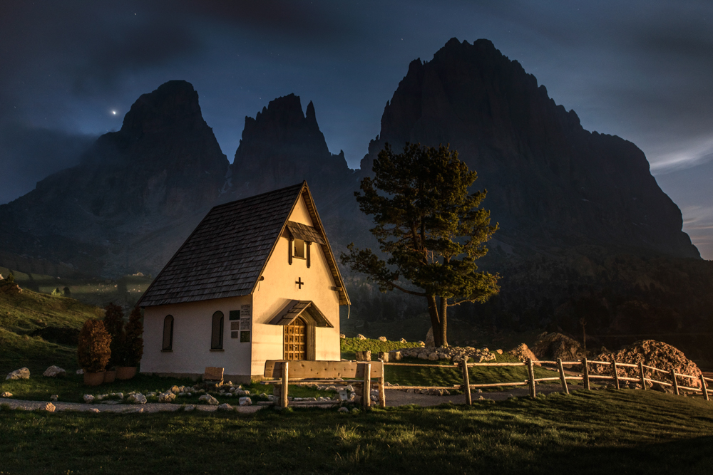 Chapel in the Dolomites by James Rushforth