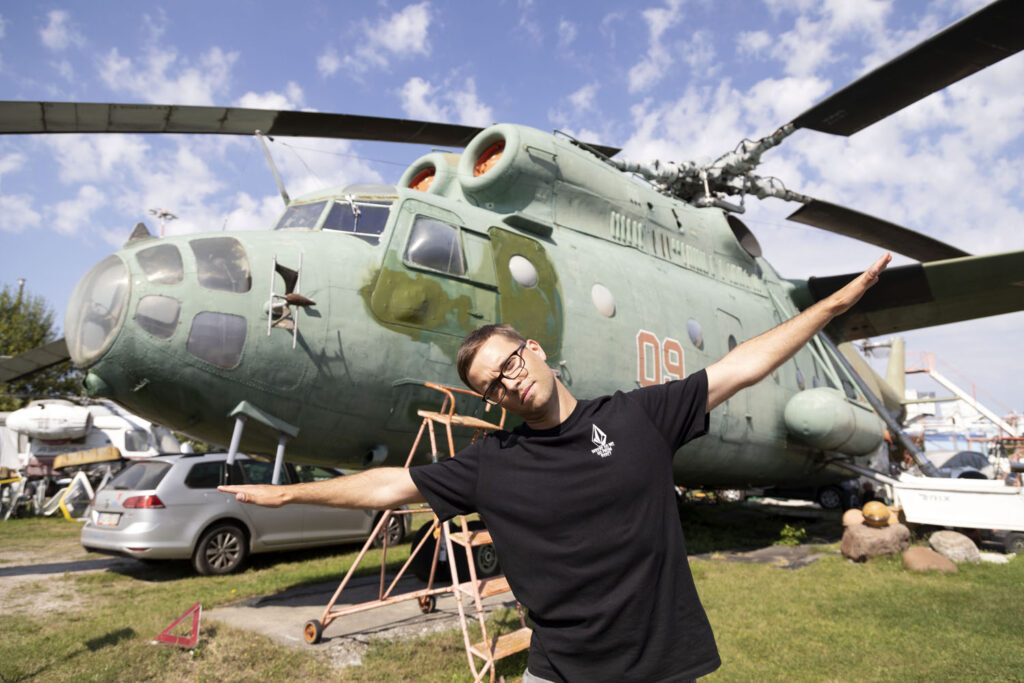 Arturs Adamsons, the tour guide throughout the Guild press trip to Latvia, at the aviation museum in Riga