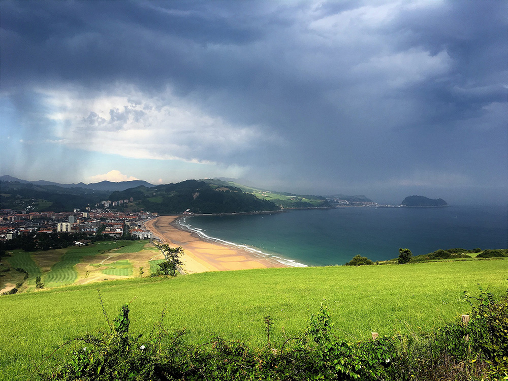 Talaimendi headland in Zarautz, overlooking the longest beach in the Spanish Basque country