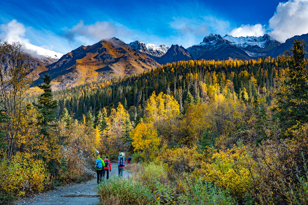 Hiking in Wrangell-St. Ellias National Park, Alaska. The largest national park in the United States. Part of the British Guild of Travel Writers Online Photography Exhibition themed Adventure.