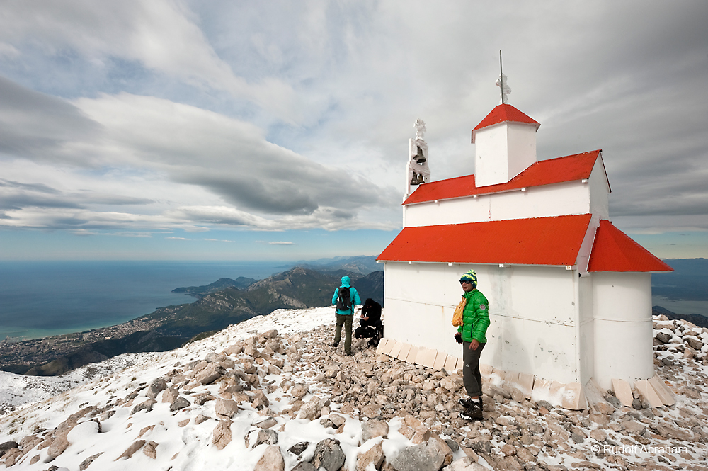 On the summit of Rumija, a mountain in Montenegro between the port city of Bar and Lake Skadar, after October snowfall by Rudolf Abraham. Included in the British Guild of Travel Writers Online Photography Exhibition themed Adventure.