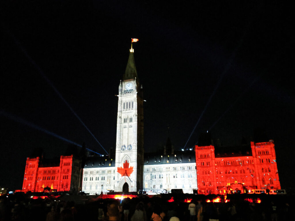 Photo of the Northern Lights Light and Sound Show in Ottawa, Canada taken using a Google smartphone by Stuart Forster.