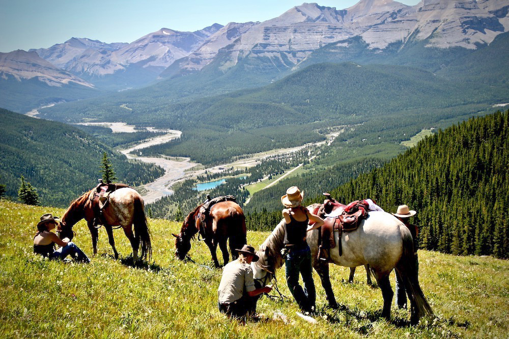 John Ruler's image of horse riding in the Canadian Rockies.