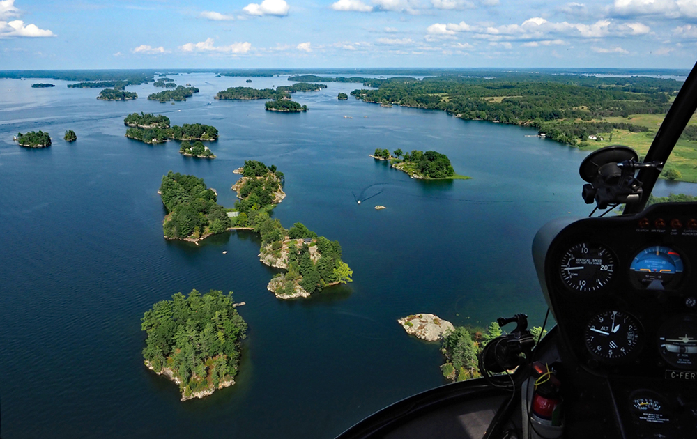 Geoff Moore's view of the Thousand Islands region on the Canada-USA border.
